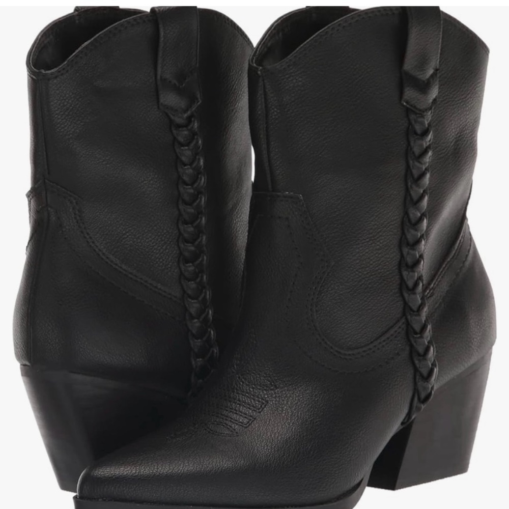 DC by Dolce Vita Black Braided Women's Ankle Boots
